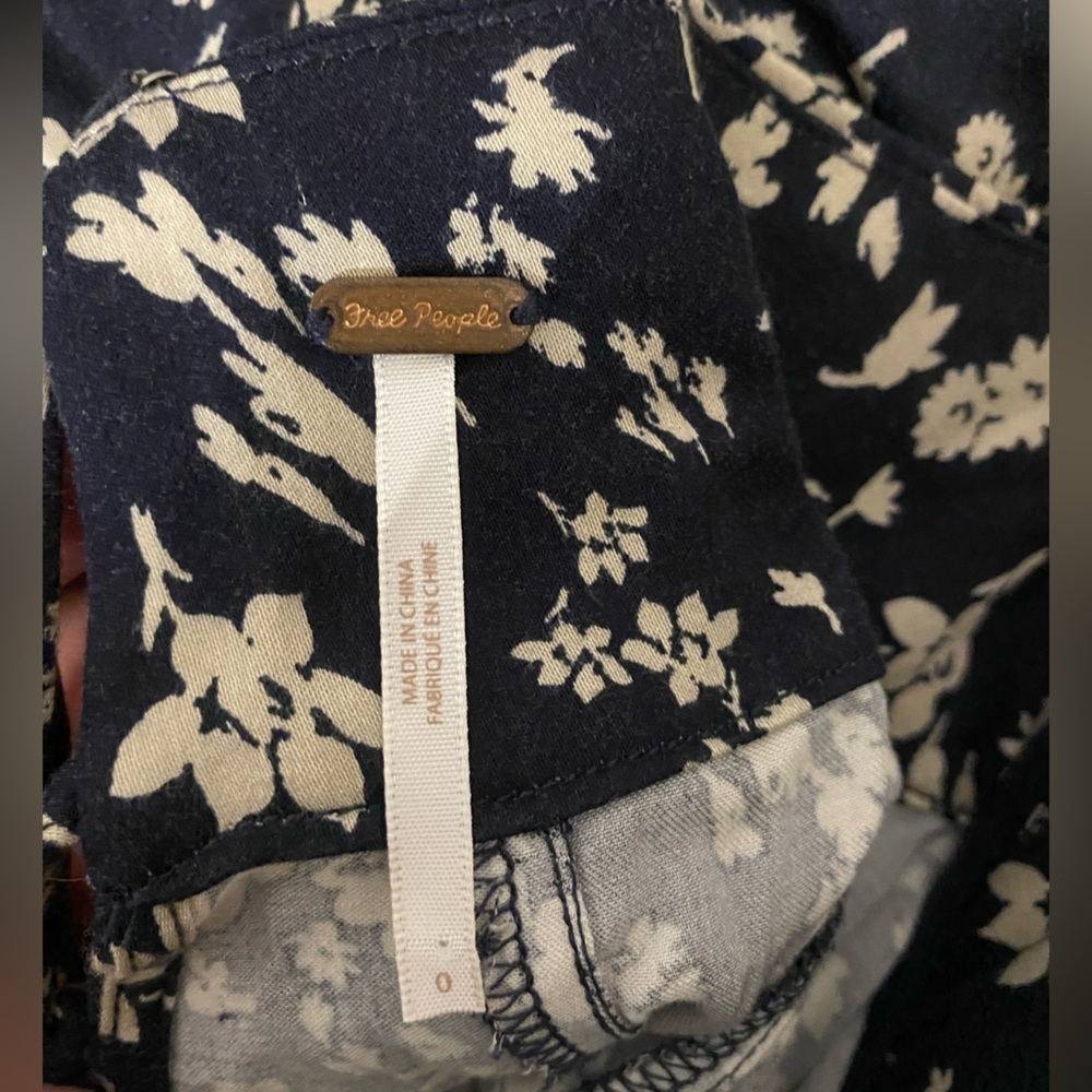 Free People | Under The Moonlight Dress | Navy and Cream | Size 0 - Picture 3 of 13